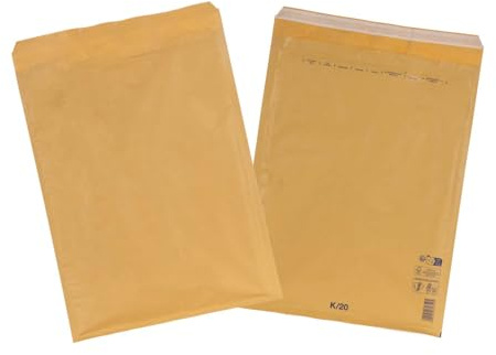 smiley pack Luftpolstertaschen Größe K10 Braun 370 x 480 mm (50 Stück) | gepolsterte Versandtaschen mit Selbstklebeverschluss, passend für A3+ und C3