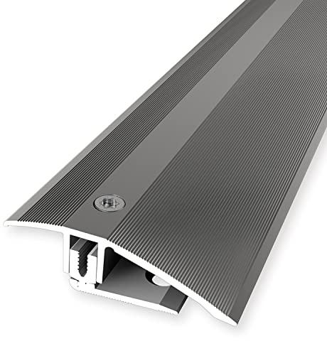 PROVISTON | Profilo di compensazione flessibile | Profilo parquet | Larghezza: 51 mm | Compensazione in altezza: 7-23 mm | Lunghezza: 900 mm | Profilo in alluminio | Look in acciaio inossidabile