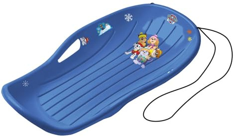 BIG Spielwarenfabrik - Paw Patrol Kinder-Schlitten (blau) - Snow Carver Bob für Kinder von 5-12 Jahren (bis 60 kg), Rodel mit Zugseil, Winterspielzeug, 800056763