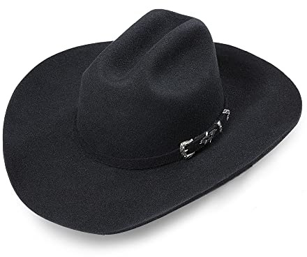 Stars & Stripes Houston Black hatt – högkvalitativ western-cowboyhatt av ullfilt