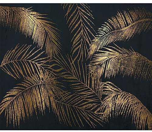 murando Fototapete Premium-Vlies tropische Blätter 350x256cm Foto Tapete Schlafzimmer Wohnzimmer Vliestapete XXL Wandtapete Motivtapeten Bildtapete 3d Effekt Wand Dekoration Palmblatt Natur schwarz