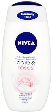 Nivea Gel de ducha de 250 ml para mujeres y rosas (pack de 4)
