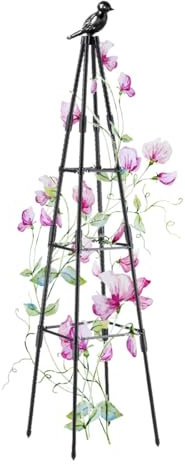 Traliccio da giardino, 120cm graticolati per piante in vaso, fiori, ortaggi e viti, torre per pomodori, traliccio obelisco da giardino, supporto per piante rampicanti per esterni e interni