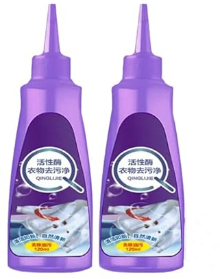 Aktiver Enzym-Wäschefleckenentferner, Fleckentferner Der Kleidungs Unterwäsche-Fleckenentferner, Sofortige Fleckenentfernung Auf Kleidung Flüssigwaschmittel Für Die Meisten Arten Von Kleidung (2 Pcs)