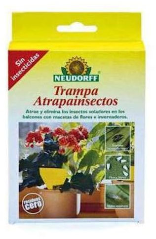 GROWMANIA Trampa Atrapainsectos en Adhesivo de Neudorff | 10 Pegatinas Amarillas Atrapa Avispas, Moscas, Mosquitos y Otros Insectos | Uso Interior y Exterior