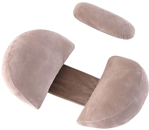 MINGPINHUIUS Schwangerschaftskissen Stillkissen, U-förmiges Schwangerschaftskissen, Seitenschläferkissen mit Abnehmbarem und Waschbarem Bezug, Unterstützung für Rücken Bauch Hüften Beine (Khaki)