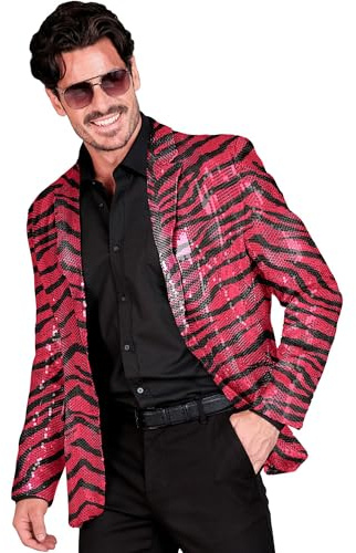 W WIDMANN MILANO Party Fashion - Pailletten Jackett Herren | Glänzender 70er Jahre Disco Blazer, Anzugjacke für Festival, Karneval und auffällige Party Looks