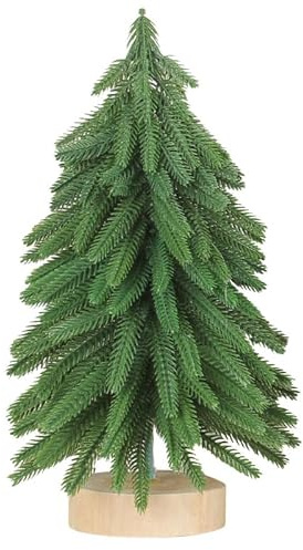 OFFSCH 15cm Mini-Weihnachtsbaum Mit Holzsockel KüNstlicher Baum FüR Tisch | Weihnachtsbaumschmuck FüR Schreibtisch Und Tischdekoration Realistische Mini Baum FüR Wohnzimmer Fensterbank BüCherrega