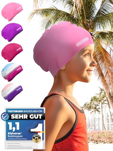 KIDVERSE Bonnet de Bain Enfant - Piscine Fille - qualité certifiée