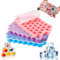 AQXONG 3 Pcs Stampo Ghiaccio con Coperchio, Stampo Ghiaccio Silicone, Vassoio per Cubetti di Ghiaccio a 37 Scomparti, Vassoi per Cubetti di Ghiaccio Impilabili per Cocktail, Cioccolato, Crema, Succo