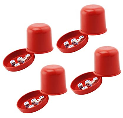 DRESSOOS 4sätze Verdickter Würfelbecher Bar-würfelbecher Würfelbox Anti-Cheating-würfelbox Ktv-lustiges Spiel Bruchsicherer Becher Mit Würfeln Langlebig Und Sicher