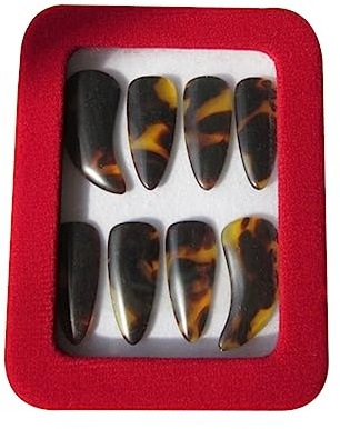 Fingerschutz für Zither Nagelabdeckung mit Rillen, 8 Stück | Kunststoff, Bequemer Sitz, Glatte Rundkanten, für Erwachsene und Kinder