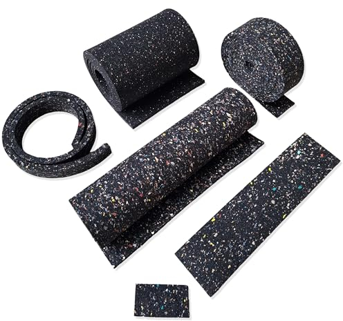 diconfa Terrassenpads Rollen KONFIGURATOR ==> BREITE: 150 bis 300mm + LÄNGE: 0,05m bis 10m + Dicke: 3mm bis 15mm ==> 200mm x 10000mm x 8mm - Bautenschutzmatte Gummigranulat Unterleger Unterlage