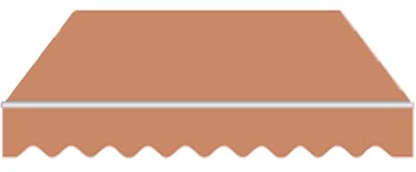 Wasserdichtes Markisen-Ersatztuch mit Volant für den Außenbereich, Polyester, Terrassenmarkise, Sonnenschutz, Abdeckung für Zuhause oder Wohnmobil, Balkon, Khaki (4,5 x 3 m)