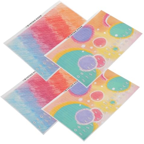DRESSOOS 4stücke Tasten-kalimba-aufkleber Kalimba-einführungsnotsaufkleber Dekorative Kalimba-tastenaufkleber Kalimba-anfängeraufkleber Abnehmbare Daumenklavieraufkleber