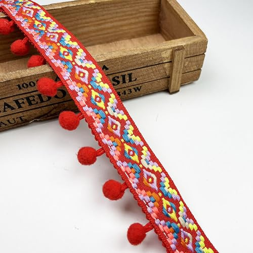 5.6 Meter Quaste Trim Band Pompon Borte Fringe Pompoms Bunt Fransen Quasten Trim Fransen Spitzenborte Pomponborte Pom Bommelborte Pom Poms Balls Fransenbesatz FüR Heimwerker NäH ZubehöR Dekoration (J)