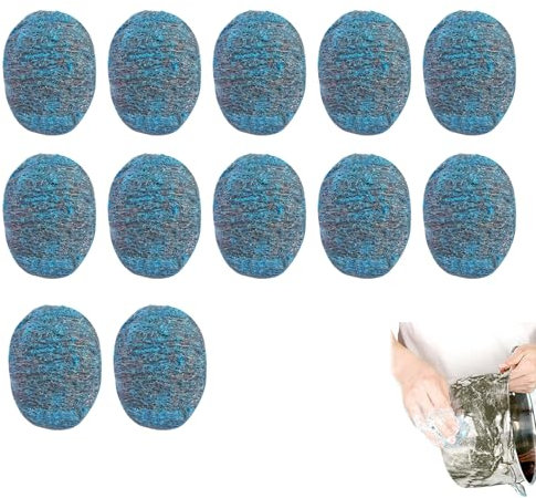 Épurateur en Acier pour Vaisselle,Tampons avec Savon en Acier,Tampons À Récurer en Laine d'acier, Tampon avec Savon pour Éliminer La Saleté Tenace, La Graisse(12 Pièce)