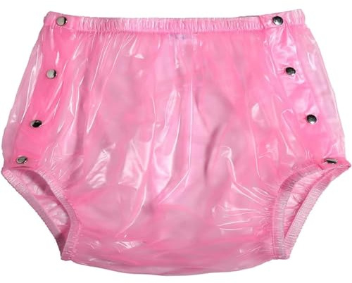 Adult Incontinence Snap-On Plastic Pants, PVC Plastic Pants, Waterproof Pants, Adult Diapers, Adult Incontinence Pants, Reusable, Soft and Quiet Suitable for Men and Women