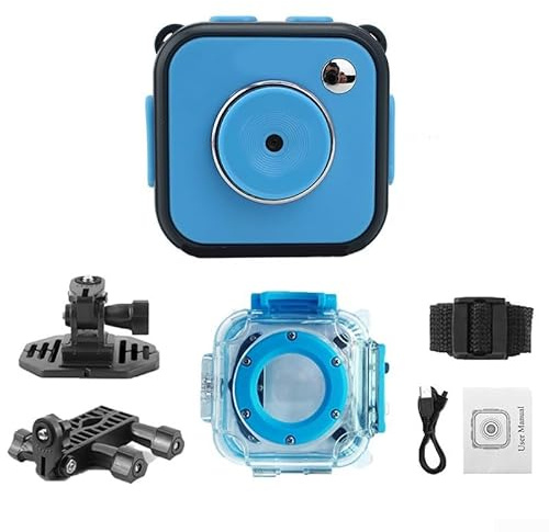 Kompakte wasserdichte Kinderkamera für unvergessliche Unterwassererlebnisse, Aufnahmen in 1080P HD (blau)