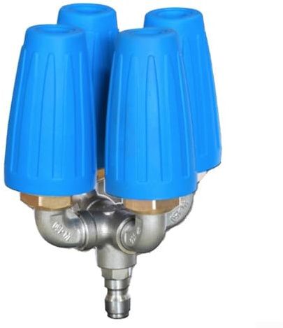 Hochdruckreiniger Drehdüse, 360 Grad drehbare 4-in-1 rotierende Düse Hochdruckreiniger Zubehör für Garten, Bewässerung (blau)