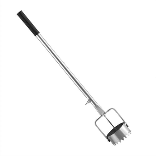 Fioriera per bulbi aggiornata con manico lungo per scavare, per rimuovere le zolle, manico retrattile, regolabile, fori di scavo per serra, giardino, prato, tagliaerba (diametro 7,5 cm)