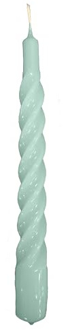 Velas lacadas trenzadas diámetro 2,2 cm altura 21 cm - 6 unidades - Color Vintage Green - Cereria Di Giorgio