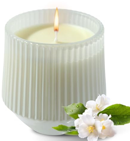 PPIFAS White Jasmine Tuberose & Ylang Ylang Natural Soy Scented Candles Gifts for Women, Mom, Valentine's Day, Christmas, Aromatherapy Candle, Scented Jar Candles, Home Decor
