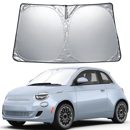 GFWGTS Parasole Parabrezza Compatibile con FIAT 500 500e Elettrico 2021-2024 2025, Parasole Anteriore con Protezione UV, Protezione Calore, Pieghevole, Auto Ombrellone Coperture Accessori