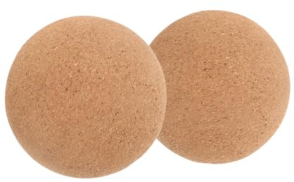 FOYTOKI 2 Stück Kork Massagebälle für Fitness und Fußmassage Handliche Faszienbälle aus Beige Kork zur Muskelentspannung und Tiefengewebekompression zu Hause