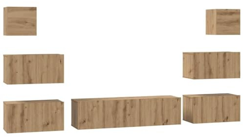 vidaXL Mueble para TV, Mueble de Pared, Almacenamiento para la Sala, Centro de Entretenimiento, Organizador de Medios, Muebles Modernos, Soporte Que Ahorra Espacio