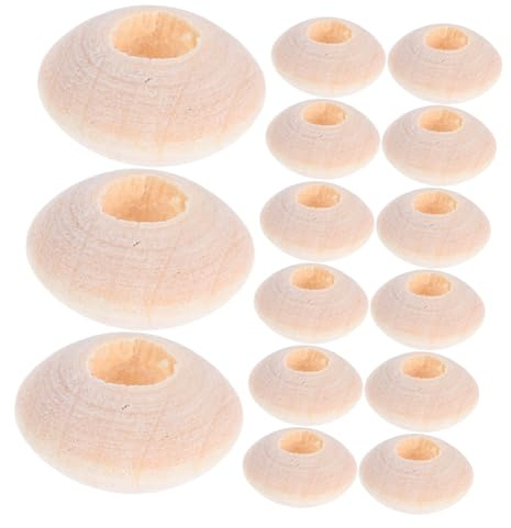 Perline Distanziatrici in Legno Beige 100 Pezzi, Rondelle Piatte Grezze