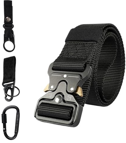 Jetstream Cinturón Táctico Hombre, Cinturón Militar Hombre con Hebilla de Metal de Liberación Rápida, Cinturon Trabajo, Cinturones Táctico de Nailon de Lona, para Actividades Al Aire Libre, Trabajo