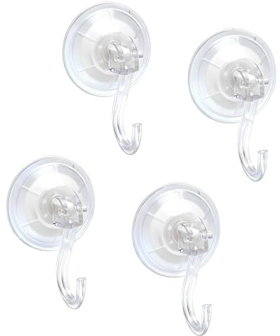 4PCS gancho ventosa fuerte no requiere perforación ventosas con gancho reutilizable suction hooks apto para diversas superficies lisas como cocinas baños y cristales con una capacidad de carga de 5KG