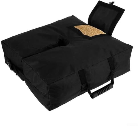 Sacca di sabbia con fissaggio per ombrello, 46 x 46 x 15 cm, base rimovibile per esterni, resistente al vento, per ombrelloni da patio, stabilità, per campeggio e spiaggia
