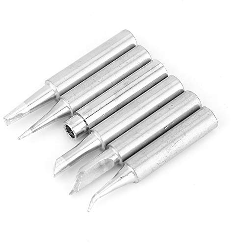 Professional Soldering Iron Tips Set 6PCS High Performance Copper Welding Tips for Electronics Repair and PCB Work Heat Resistant 6.25mm Replacement Tips Durable Needle Point