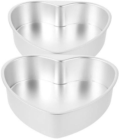 Healeved 2Pcs Heart Shaped Cake Pans with Removable Bottom 7 Inch Aluminium Baking Moulds for Cheesecake Sponge Valentine S Day Weddings Birthdays
