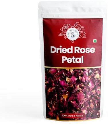 Jiaz Enterprises Dried Rose Petals 40g (1.41Oz) | Edible Rose Petals, Dried Flower Petals for Tea, Baking, Flower Sprinkles & Wedding Cakes, Gourmet Cooking, Dessert Decoration, DIY Bath Salts | Dried Flower Petals for Herbal Tea