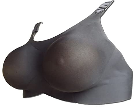 Silikon-BH-set Med Falska Bröst, Verklighetstrogna Runda BH-inlägg Och Push-up-förstärkare For Crossdresser(Black,A)