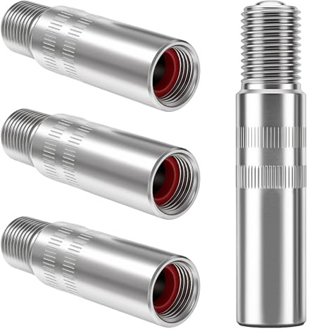 Tire Valve Extension, 4PCS 39mm Valve Stem Extenders Brass Tire-Valve Extender Adapter Tire Stem Extension Wheel Tires Cap Extender Adapter for Car Motorcycle Truck, Silver