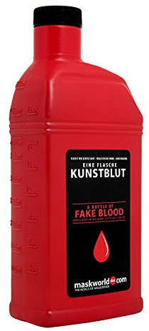 Kunstblut 1 Flasche 250 ml – künstliches Blut Filmblut für Starke Horror-Schmink-Effekte und großflächige Grusel Dekoration