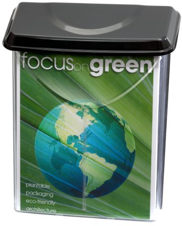 Officemate Outdoor Literature Holder, Holds 8 ½” x 11” Letter Size, Clear with Black Lid (23020)