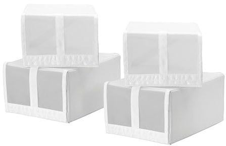 SKUBB Scatola per scarpe bianca, 22 x 34 x 16 cm, facile da aprire e chiudere la finestra poiché la scatola per scarpe ha una chiusura a gancio.