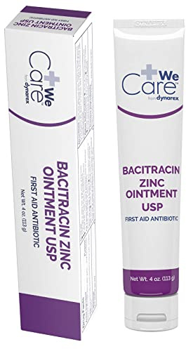 Dynarex Bacitracin Zinc Ointment USP - Burn Cream and Antibiotic Ointment for Minor Cuts, Diaper Rashes, Wound Care and First Aid, 4 oz Tube - 1 Tube