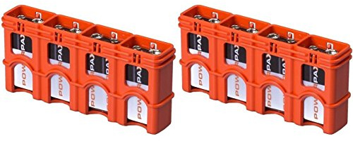 Storacell Powerpax Slim Line por 9 V Recargable para Naranja x 2 Soportes Cada Capacidad para 4 Pilas de 9 V