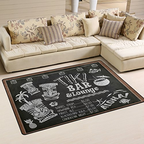 COOSUN Tiki Bar Zone Tapis Moquette antidérapant Tapis de Sol Paillasson pour Salon Chambre à Coucher 78,7 x 50,8 cm, Tissu, Multicolore, 31 x 20 inch