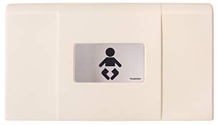 FOUNDATIONS Ultra 200-EH Wandwickeltisch in Creme | Wickelkommode/Wickeltisch klappbar aus Kunststoff | Wickelstation für Wand mit Wandhalterung, Sicherheitsgurt & Taschenhaken