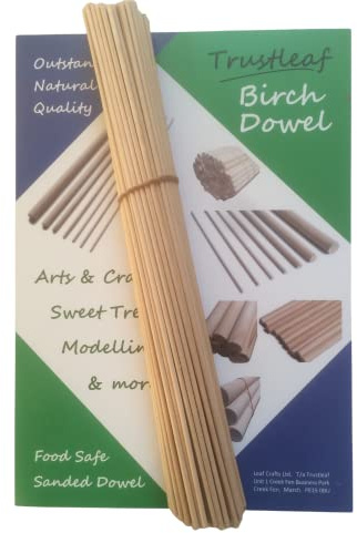Trustleaf 3 mm x 30 cm Birke Hartholz Holzdübel (100 Dübel)