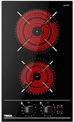 TEKA - TBC32000XFLBK, Plaque de cuisson vitrocéramique encastrable, 2 zones, Commande frontale, 12 niveaux de puissance, Indicateur de chaleur résiduel, Noir