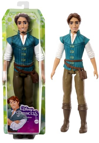 Mattel Disney Princess, Flynn Rider, muñeco de moda articulado con su look característico inspirado en la película de Disney Enredados, juguetes, regalos para niños y niñas, HLV98