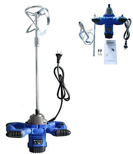 Malaxeur mortier colle, 2600W, 0-1700 r/min, avec 6 Vitesses Réglables, Fonctionnement à verrouillage, Mélangeur de Ciment et électrique Portable professionnel